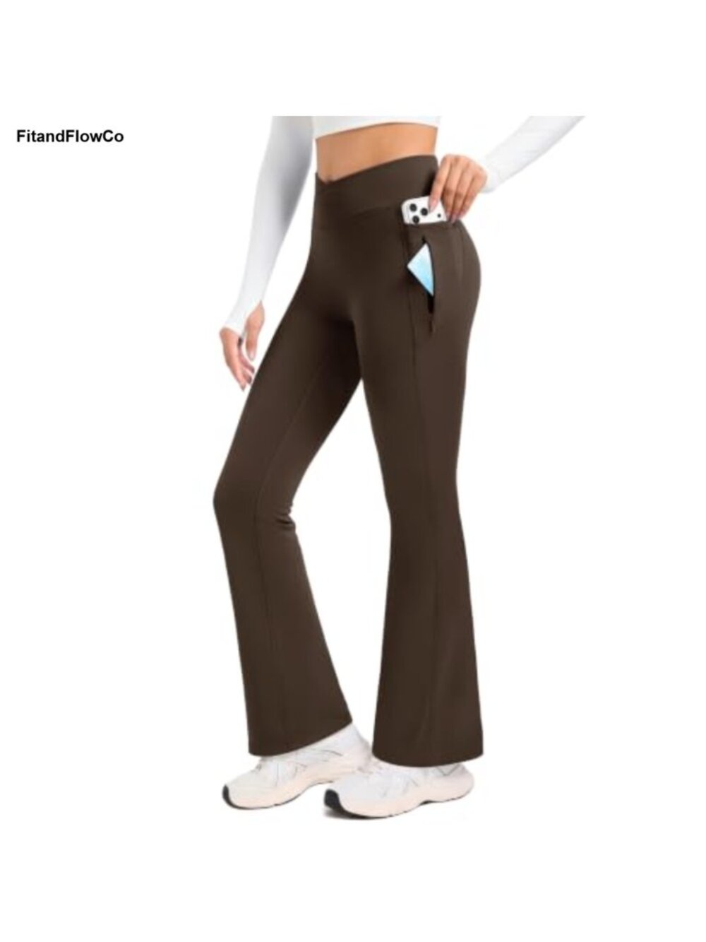 Fleece Lined Flare Leggings Water Resistant Thermal Winter Pants